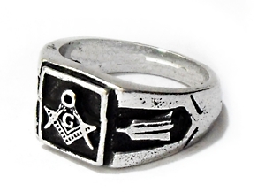 Anel macon: anel-macon-esquadro-e-compasso