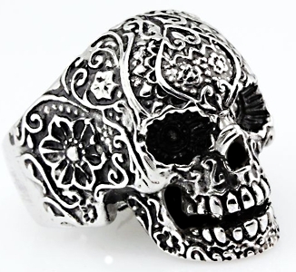 Anel Caveira Tatuada