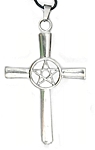 Colar Cruz Com Pentagrama 7cm