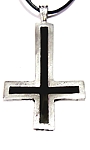 Colar Cruz-Invertido Preto