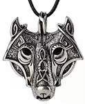 	Colar N�rdico Viking Cabe�a De Lobo Fenrir