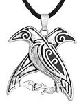 Pingente Corvos Viking Asatru Odins Ravens