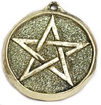 Placa Pentagrama dourado: - Prote��o M�gica 