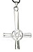 Colar Cruz Com Pentagrama 7cm invertido