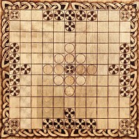 Jogo Hnefatafl com miniaturas de Estanho