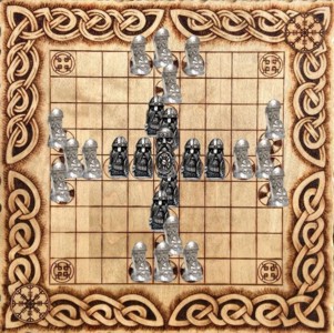 Hnefatafl com miniaturas de Estanho