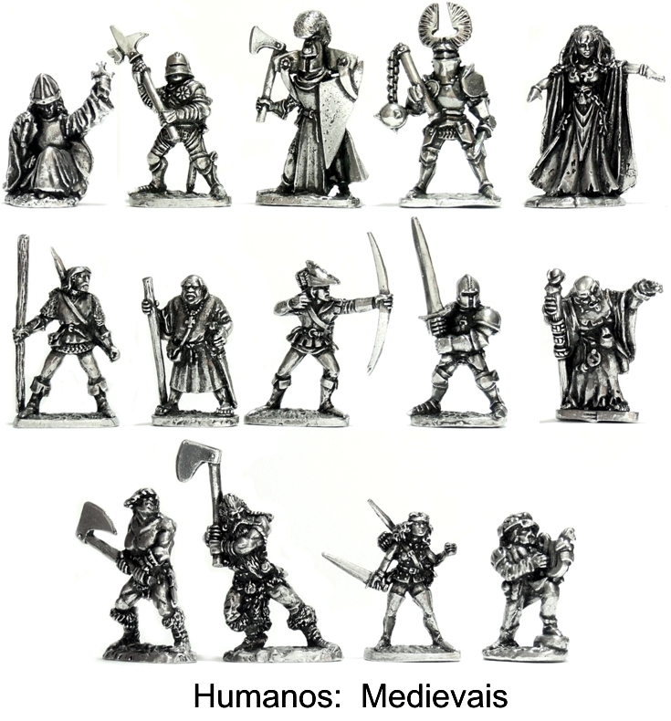 Humanos Medievais - lote de 14 miniaturas