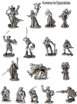 Especialistas Humanos - lote de 16 miniaturas rpg