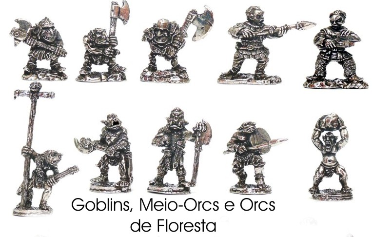 Goblins, Meio-Orcs e Orcs - lote de miniaturas rpg