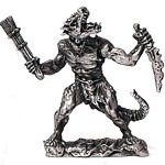 miniatura rpg Povo Lagarto taco e faca 