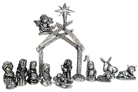 Pres�pio com miniaturas de Estanho